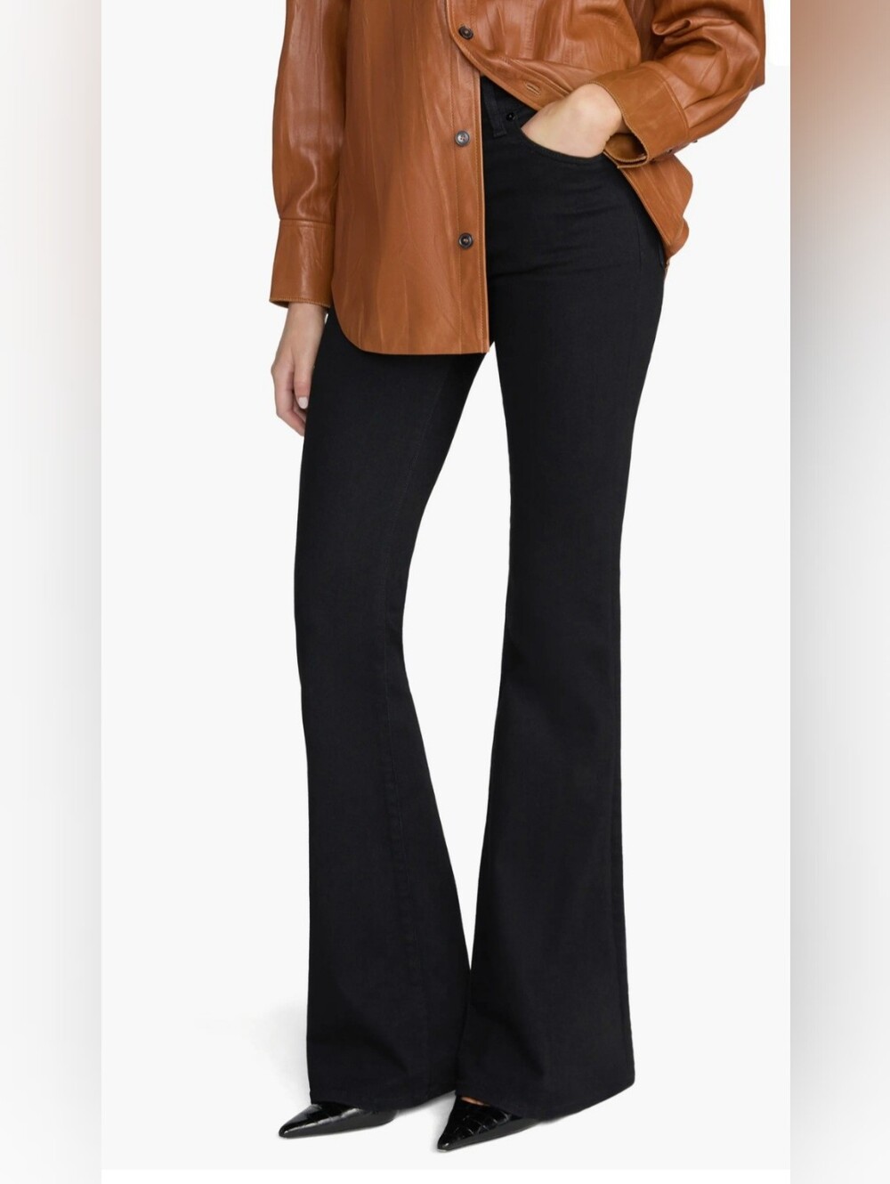 Frame Denim Black High-Rise Flare Jeans Size 26